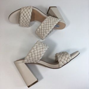 Steve Madden Cream Braided Mules